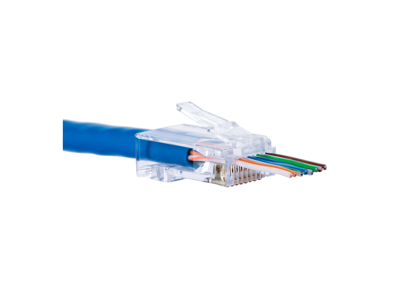 Cat6 UTP push through plug  3 prong - 50 u — Network & Security Cable