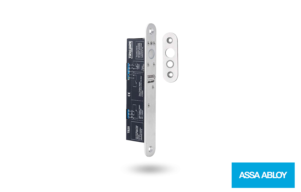 Trimec TB25 SS Faceplate Dropbolt with Strike Plate — Electric Locks & Strikes