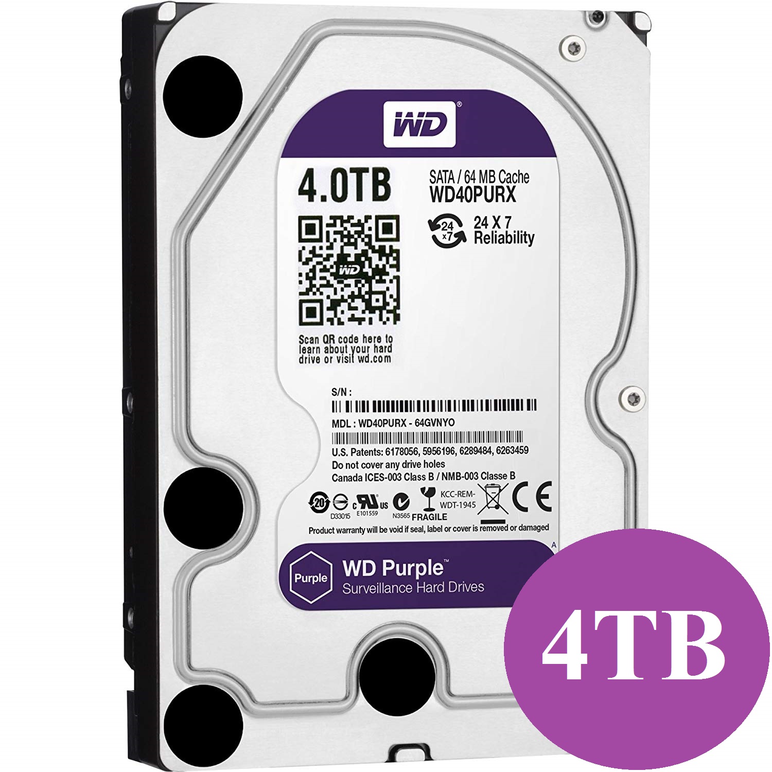 WD Purple Surveillance 4TB HDD — Surveillance Hard Drives