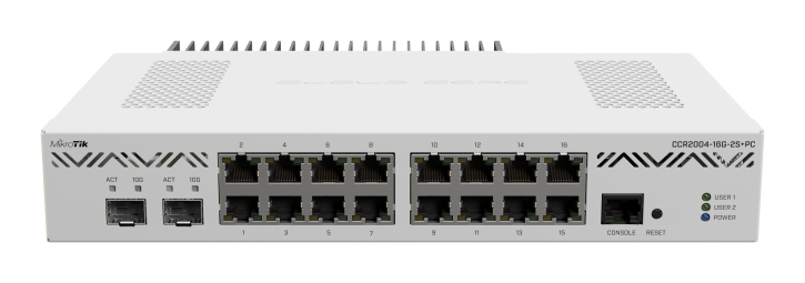 MikroTik CCR2004-16G-2S+PC Router with 16x Gigabit Ethernet ports 2x10G SFP+ and Passive Cooling — MikroTik — Routers & Gateways